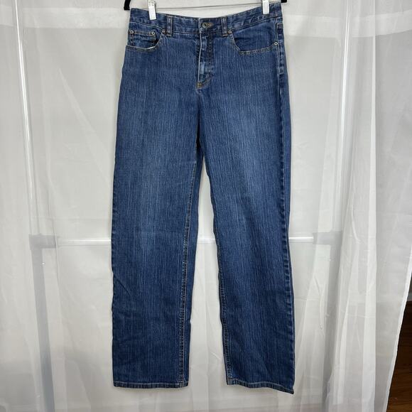 Talbots Stretch stright leg medium wash denim jeans 10 western cowboy y2k 90s - Picture 1 of 8
